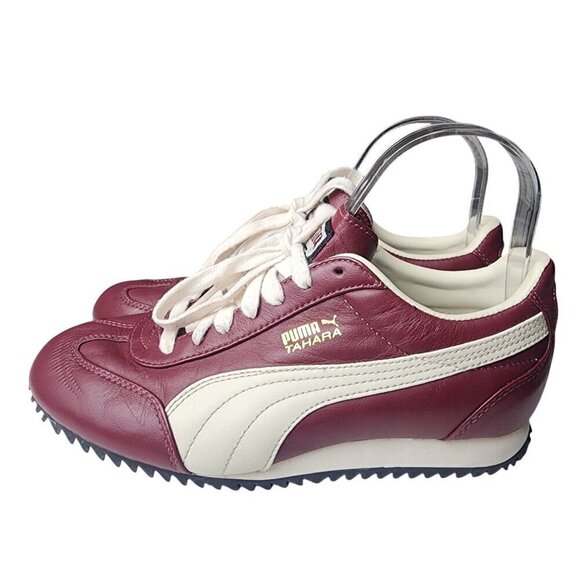 Puma Retro Tahara Lace Up Low Top Training Sneakers Burgundy Leather 5 - Picture 4 of 13